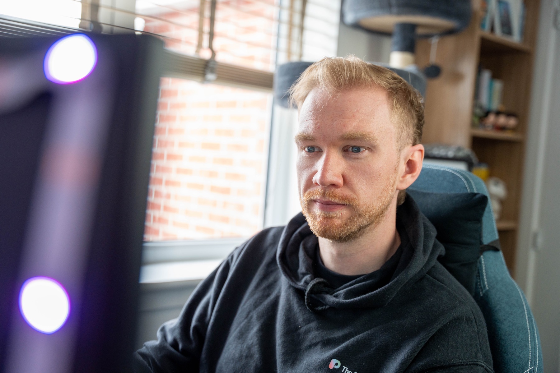 Jamie focused at his desk